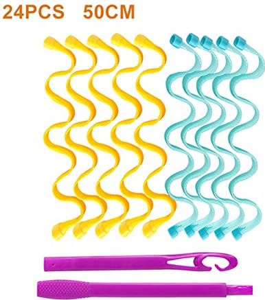 CHUANCHUAN Xxjun Store Magic Hair Curler 12PCS / 24PCS Diy Draagbare Curling Lrons Golf Curling Lrons Duurzame Schoonheid Make Curling Styling Tools (Color : 24pcs 50cm)