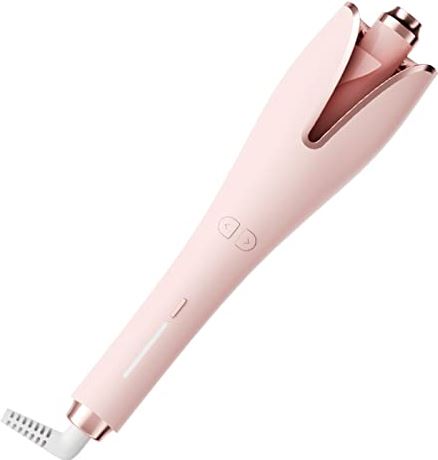 FMOPQ Haarkruller Automatisch draaiende Keramische krultang Stylers Verwarming Anti-brandwonden Salon Haargolven Stylingtools Krultang (Kleur: Roze, Plug Standaard: VK) (Roze VS)