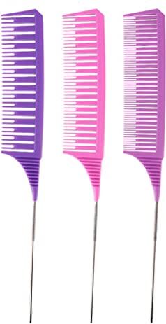 FMOPQ 3 stks Tailed Haar Kam Set Coloring Verven Salon Tool Snijden Markering Kam voor Kappers Haar Borstel Kapper (Kleur: A) (C)