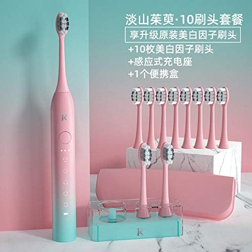 Haodong Elektrische tandenborstel voor mannen en vrouwen volwassenen elektrische tandenborstel voor vriend dag cadeau paar set geschenkdoos 2-rood + 10