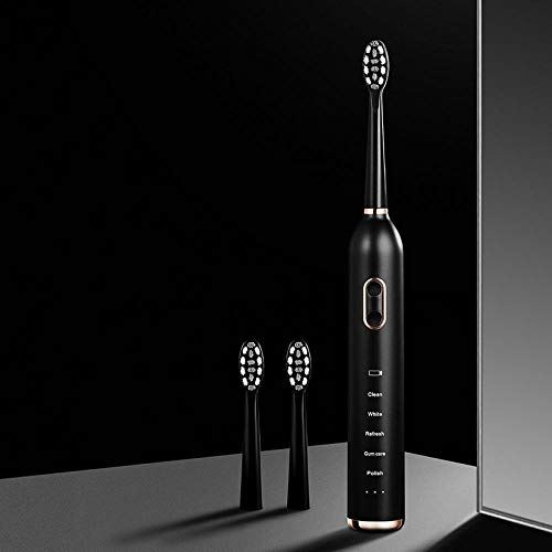 Haodong Elektrische tandenborstel, oplaadbaar, ultrasoon volautomatisch, voor mannen, zacht haar, student, universiteit, heren, speciale Sonic Toothbrush-zwart1