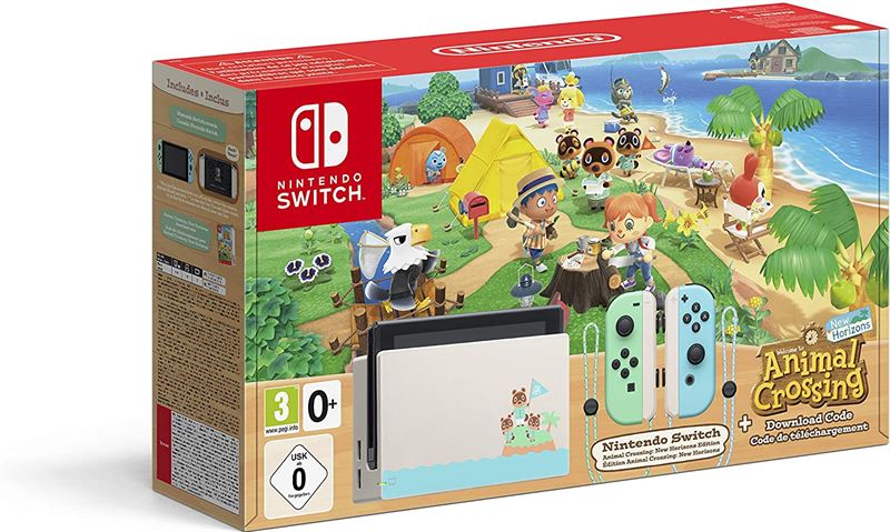 Nintendo Switch 32GB / zwart, blauw, groen / Animal Crossing: New Horizons