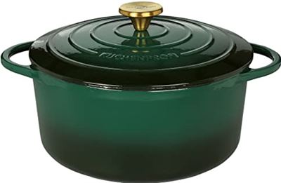 kuchenprofi Küchenprofi braadpan rond 26 cm, groen, Provence gietijzeren braadpan 26 cm pan kopen? Kieskeurig.nl | helpt je kiezen