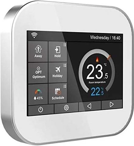 LKM security WiFi-thermostaat met lcd-kleurendisplay, touchscreen, voor verwarmingsketel via app bestuurbaar