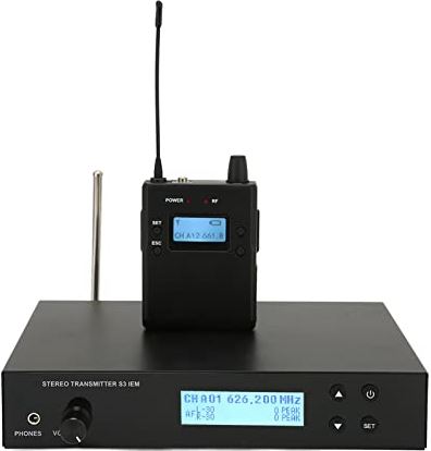 XJCX UHF Draadloze in Ear Monitor Systeem, Geheel Metaal Opname in Ear Audio Monitors, 100m/328.1ft. Verrichting Mengen Stereo of Mono Monitorsysteem Zender en Beltpack Ontvanger, 626-662mhz(#2)