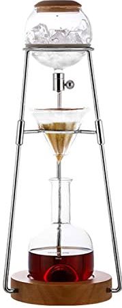 EROOLU Cold Brew Drip Tower, 500ml Huishoudelijke Ice Brew Koffiezetapparaat, Verstelbare Druppelaar, Afneembare Glas Cold Brew Maker, Roestvrij Stalen Rack voor Koffie Lover Housewarming Gift