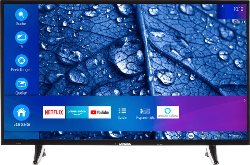 Medion LIFE P13938 Smart TV | 97,9 cm (39'') | HD-scherm | DTS Sound | gereed voor PVR | Bluetooth® | HDR10 | Netflix | Amazon Prime Video 2022