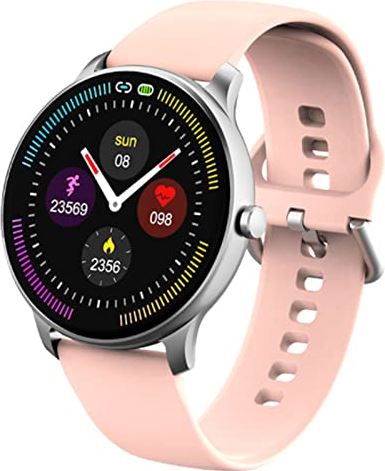 LPMGL Vrouwen Smart Horloge voor Android iOS Telefoon, 1,28 Inch Touchscreen Fitness Tracker Inkomende oproep Alarm, stappenteller Calorie Counter, Waterdicht Smart Watch, Roze (Roze)