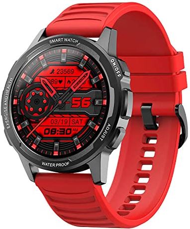 LPMGL mannen dames smart horloge hd scherm 3ATM waterdichte sport fitness tracker smart horloge voor iOS Android telefoons (rood)