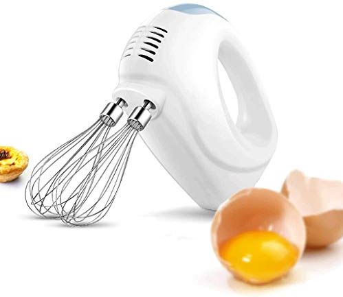 WZXCV Eierklopper, Handmixer Elektrische Duurzame Versie, Krachtige Handmixer Met 5 Snelheden Met Uitwerpknop, Roestvrijstalen Body-Wit