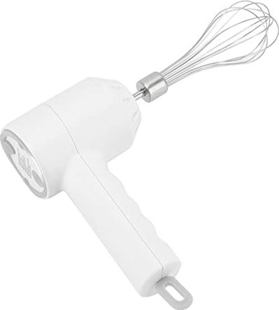 Pwshymi Elektrische mixers, handmixer Veilig Eenvoudige bediening Draadloze USB Oplaadbare 3 snelheden voor bakken(wit)