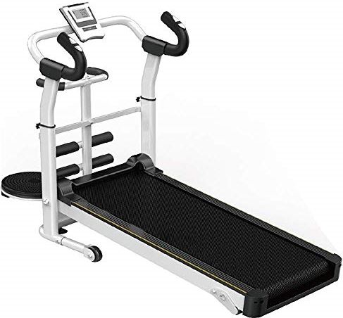 FMOPQ Running Machines Mechanical Treadmill Folding Space Saver Fitness Running Machine Walking Running Fitness for Fitness Gym (Color : White Size : 120x115x52cm) Indoor Cycling Bike