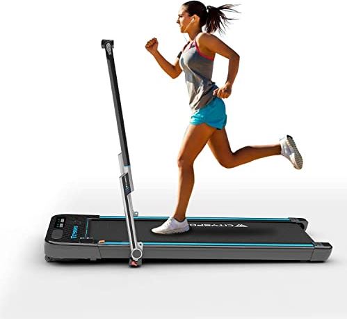 FMOPQ Foldable Treadmill Controllable Armrest and Remote Control Bluetooth Built-in Speaker Speed 1-8km / h Adjustable Professional Home Treadmill Fitnes