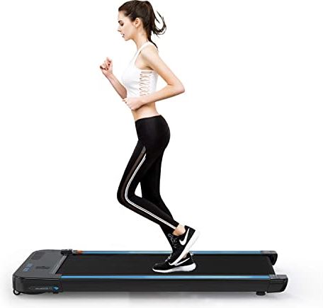 FMOPQ 2WD Treadmill Bluetooth 440W Motor Electric Walking Machine Built-in Speakers Adjustable Speed LCD Screen Calorie Counter Ultra Thin and Silent Fi