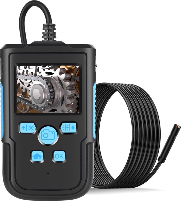 Media Evolution Endoscoop - Inspectie camera met Scherm - 5 Meter 1080P HD - USB oplaadbaar - Mini Camera - Waterdicht en Inclusief 4 Hulpstukken - Media Evolution®