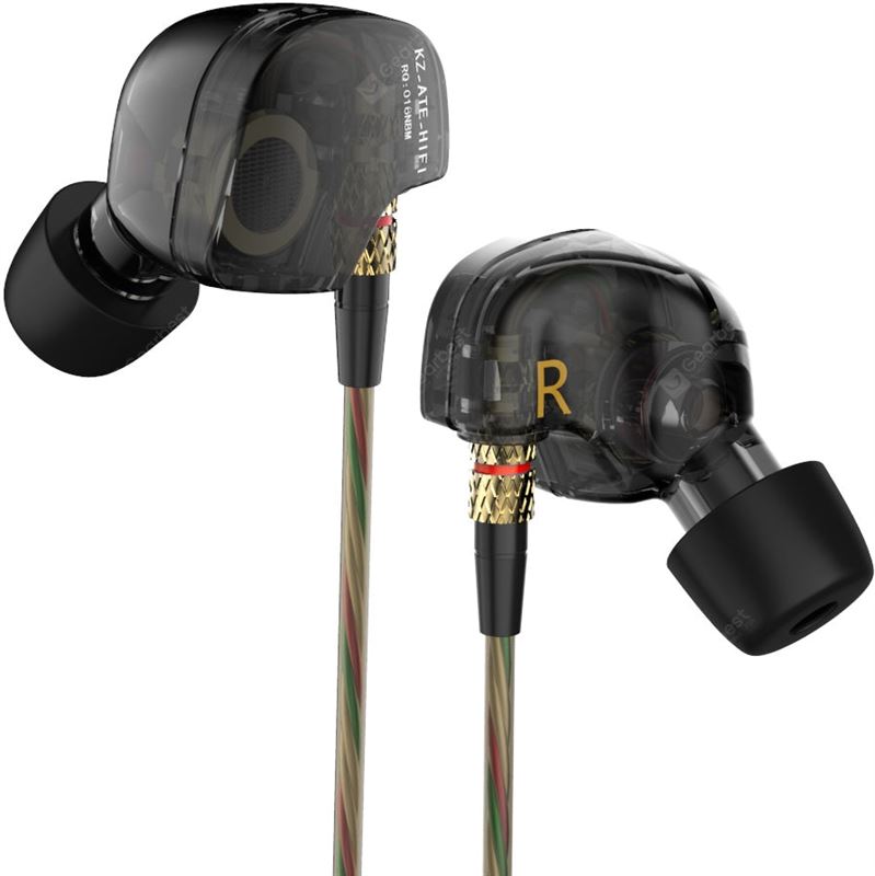 KZ Audio KZ ATE - In-ear Oordopjes - Zwart Zonder microfoon