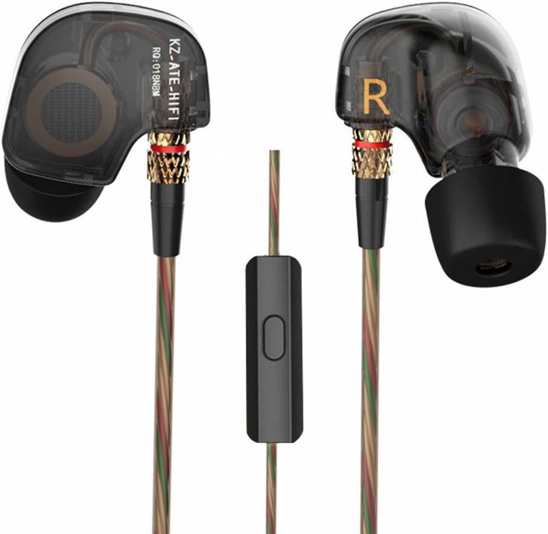 KZ Audio KZ ATE - In-ear Oordopjes - Zwart Met microfoon