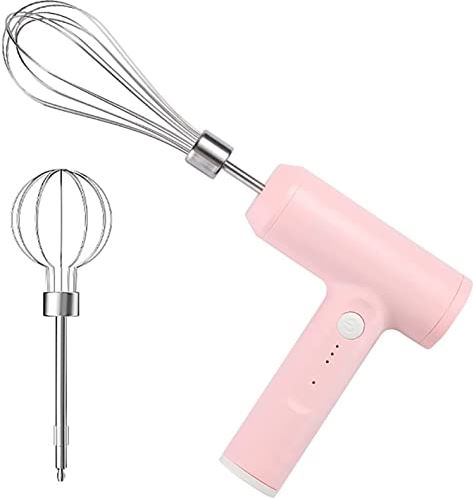 Haiqings Elektrische handmixer Crème Kleur opladen Huishoudelijk Handheld Mini Baking Tool Electric Egg Beater (kleur: roze maat: 13.7x10.9x4cm) wangyiren93 (Color : Pink, Size : 13.7x10.9x4cm)