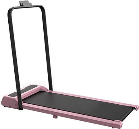 Jrechio 2 In 1 vouwbare loopbandvouwbare wandeljoggingmachine met wielen 2.2 5HP Installatievrije elektrische loopband met afstandsbediening en LED Display for Home Office Gym zhengzilu (Color : Pink)