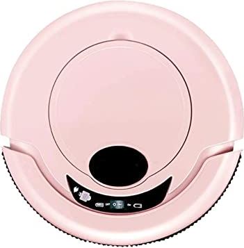 Beyori Robot-stofzuiger (slank), verbonden robotachtige stofzuiger, super stil, zelfladende auto boost veegmachine for huisdierhaar, tapijten, tegels, harde vloeren (Color : Pink)