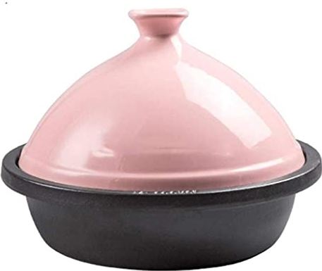 rgyasessss 1.5Liter Micro Pressure Cooker Pot with Cast Iron Base Tapered Lid Ceramic Casserole Suitable for 1-3 People Pink (Color : Green) Pink