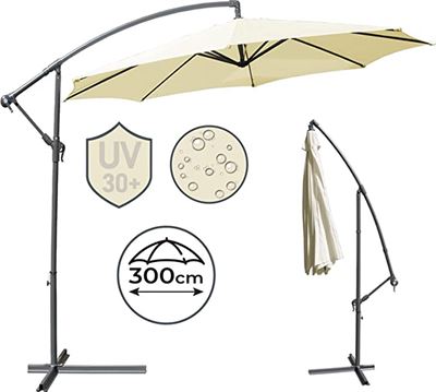 Valkuilen Menda City Oeganda FFE Zweefparasol - Zweefparasol met voet - Tuinparasol - Tuinparasols met  voet - Zweefparasols - 300 cm - Beige parasol kopen? | Kieskeurig.nl |  helpt je kiezen