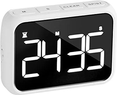 FMHCTA Digitale wekker, multifunctioneel alarm Eenvoudige bediening LED-display op volledig scherm Elektronische klok (zwart) (roze) (wit)