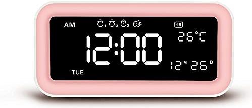 Lwieui-NZ Mini Wekker Nachtkastje Digitale Wekker Met USB-poort Voor Telefoon Oplader/Temperatuur/Tijd/Datum 12/24-Uur Mode 2 Kleuren Gemakkelijk Voor Kinderen, Senioren En Ouderen Klassieke Eenvoudige Wekker