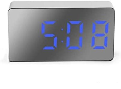 YHUA Digitale wekker snooze spiegel LED Klok Tijd Nachtverlichting 3 Alarmen Display Table Clock met USB (Color : B)