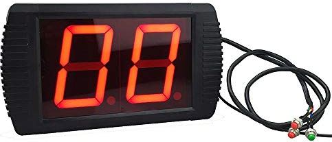 Lwieui Countdown Clock LED Interval Timer Count Down/Up Klok Stopwatch Met Afstandsbediening Voor Thuis Gym Fitness Wandklok Grote Digitale Aftelklok (Kleur: Zwart, Maat: 18X16X4CM)