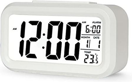 gjkjhb XWWDP LED Digitale alarm Backlight Snooze Silent Calendar Desktop Electronic BcAklight Desk Clock Desk Clock (Color : White, Size : 1.3 * 8 * 4.5cm)