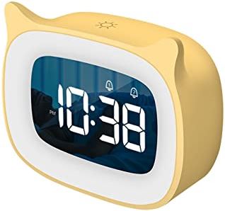 SEFAX LED Digitale elektronische wekker, tijd helderheid verstelbaar, USB Opladen, dubbele alarmen klok, geschikt for slaapkamer, bed, kantoor (Color : Yellow)