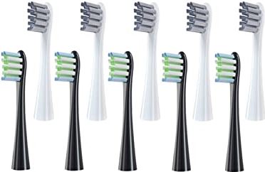 SHAOZI YanB6 Vervangbare elektrische tandenborstel borstelkoppen compatibel met alle Oclean X/X PRO/Z1/F1/One/Air 2/SE zachte DuPont Bristle vervangende mondstukken (kleur: 5 zwart 5grijs)