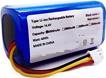 Acbbk 18650 14.4V 2600MAH Originele batterij compatibel met Liectroux C30B E30 Robot -vacuümreiniger, hoge lithiumcel, reinigingsgereedschapsdeel (Color : 2800mAh)