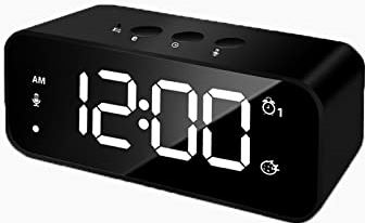 FMHCTA Digitale wekker, multifunctioneel alarm Eenvoudige bediening LED-display op volledig scherm Elektronische klok (wit) (zwart) (zwart)