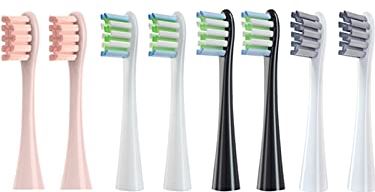 SHAOZI YanB6 Vervangbare elektrische tandenborstel borstelkoppen compatibel met alle Oclean X/X PRO/Z1/F1/One/Air 2/SE zachte DuPont Bristle vervangende mondstukken (kleur: 8 stuks - 4 kleuren)