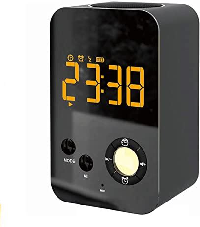 FMHCTA Digitale wekker, spiegeloppervlak LED elektronische klokken, met USB-oplader, snooze-model, automatische/aangepaste helderheid, voor kantoortafel, slaapkamer, nachtkastje