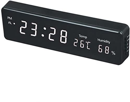 ERTDYJNAFGHMM Digital Alarm Clock 3 Alarms LED Clock Time Temperature Humidity Display Table Clock Living Room Decoration (Color : D) (B)
