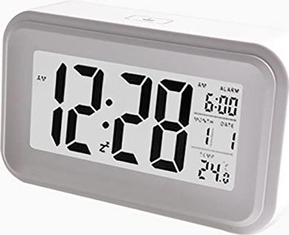 FMHCTA Digitale wekker, multifunctioneel alarm Eenvoudige bediening LED-display op volledig scherm Elektronische klok (geel) (blauw) (wit)