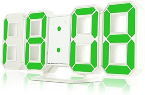 ERTDYJNAFGHMM 3D LED Table Clock Modern Wall Clock Digital Watches 12/24 Hours Display Clock Mechanism Alarm Snooze Desk Alarm Clock (Color : C) (A)