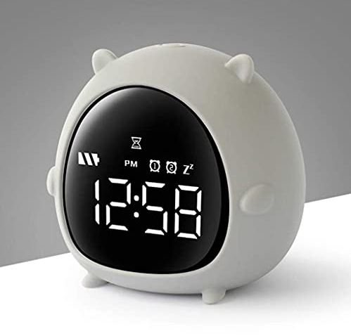 FMHCTA Wekker Kinderen Kind Kinderen Slapen Nachtkastje Wekker Digitale Wakker Temperatuur Snooze Timer Klok voor Slaapkamer Tafel Bureau (Kleur: B) (B)