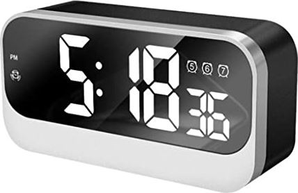 VCFDZCFD Wekker Automatische helderheid LED Digitale klok Weekdag Alarmen Uitschakeltijd Tafelklok Home Decor (Kleur: C) (B)