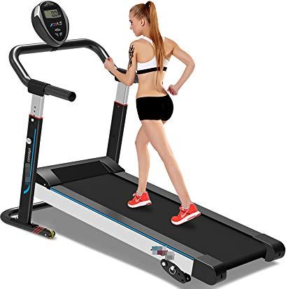 DRGKJFGDNJTRDD Cardio Running Machine with LCD Screen, Portable Lightweight Fitness Treadmill, Foldable Gym Home Fitness Equipment
