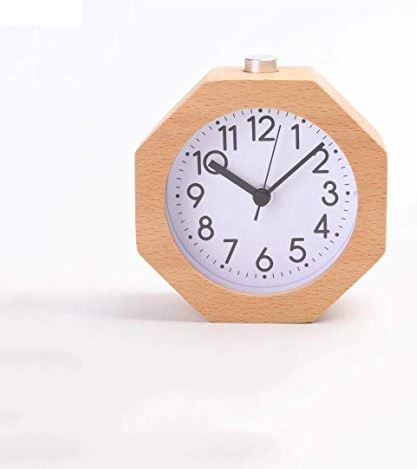 TYPIS Digitale Klok Hand Horloge Klok Home Decoratie Craft Ronde Houten Wekker Zonder Tick Terug Licht