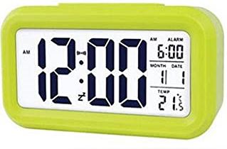 FMHCTA LED Digitale Wekker Achtergrondverlichting Snooze Mute Kalender Desktop Elektronische Bcak Light Tafelklokken Desktop Klok (Kleur: Wit) (Blauw) (Groen)