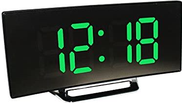 Spacmirrors Alarm Clock Mirror Large Screen Digital Alarm Snooze Display Time Night LCD Light USB/AAA Powered Electronic Desktop Clocks