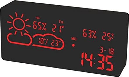 Spacmirrors Led Alarm Clock Temperature Humidity Electronic Desktop Digital Table Clocks LED Smart Alarm Clock Modern