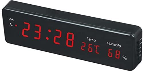 Spacmirrors Digital Alarm Clock 3 Alarms LED Clock Time Temperature Humidity Display Table Clock Living Room Decoration