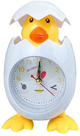Hinleise Chick Table Clock Leuke Cartoon Wekker Kids Deorative Slaapkamer Kwekerij Desktop Horloge Dierlijke Geschenken voor Kinderen - Wit - 1 Pc