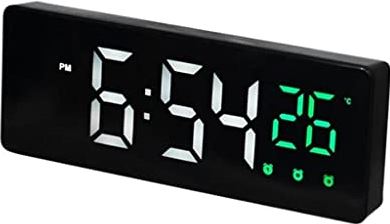 YHUA LED Digitale wekker Snooze Temperatuur Datum Display USB Desktop strip spiegel LED Klokken for woonkamer decoratie (Color : C)
